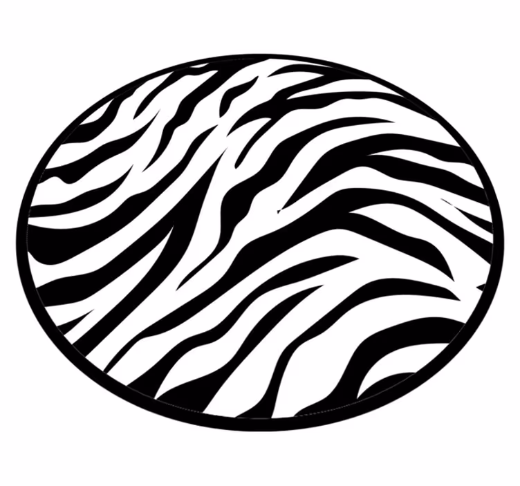 Alfombra vinílica animal print circular rayas cebra - TenVinilo