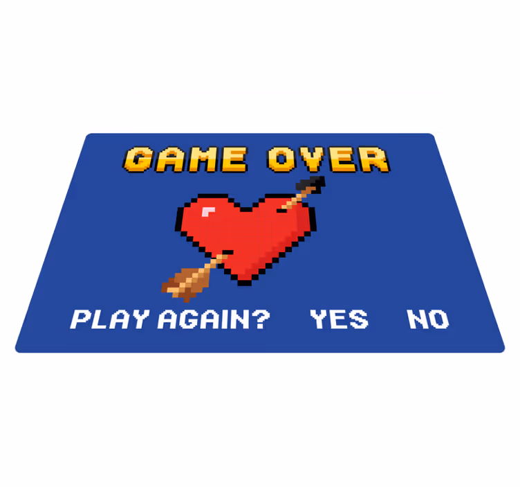 Alfombra vinílica con frase corazón pixelado fin - TenVinilo