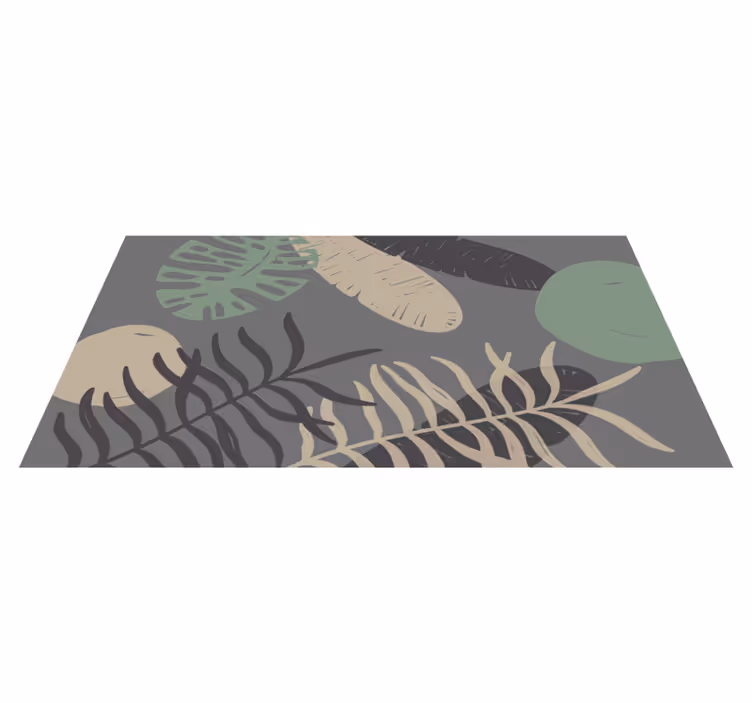 Alfombra vinílica flores diseño de patrón de hoja botánica - TenVinilo