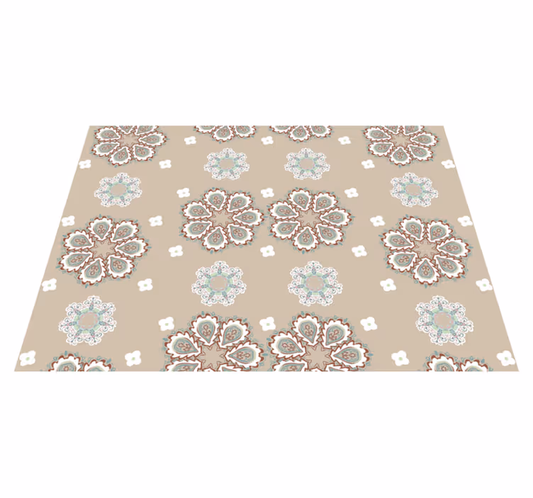 Alfombra vinilo flores patrón elegante de mosaico floral - TenVinilo