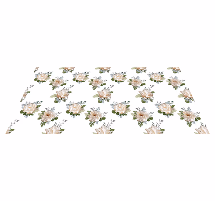 Alfombra vinilo flores elegancia floral bajo tus pies - TenVinilo