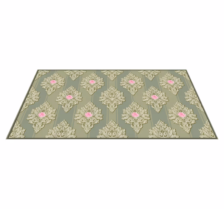 Alfombra vinilo flores decoración de patrón floral vintage - TenVinilo