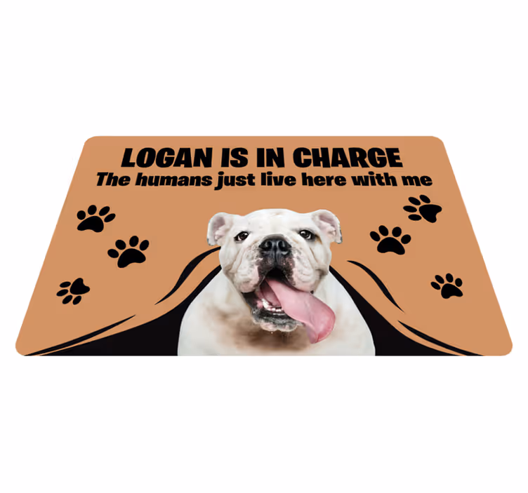 Alfombra vinílica entrada foto personalizada mascota - TenVinilo