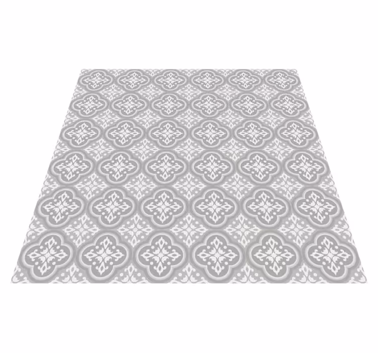 Alfombra de vinilo cocina losetas hidráulicas grises - TenVinilo