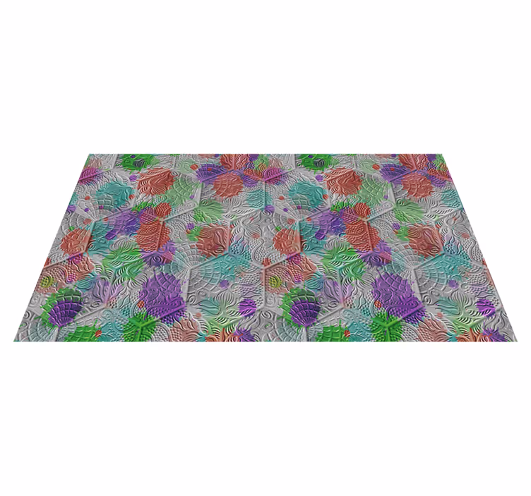 Alfombra vinilo salón azulejos manchados de GaudíAzulejos manchad - TenVinilo