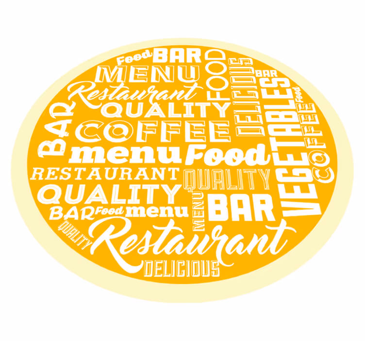 Alfombra vinílica con frase menú de calidad del restaurante - TenVinilo