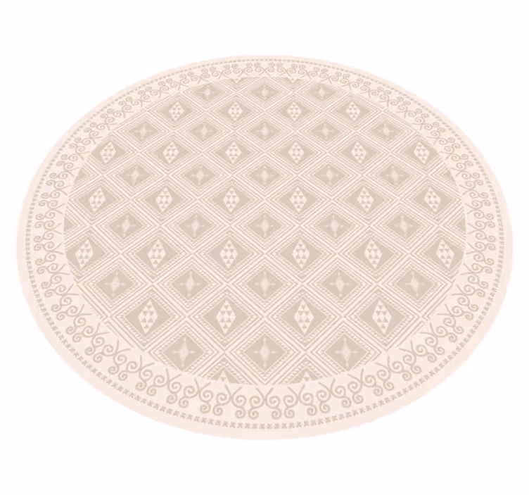 Alfombra vinílica beige losanges tribales - TenVinilo