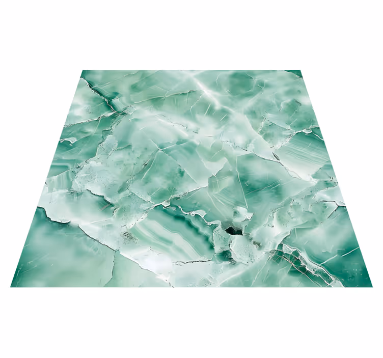 Alfombra vinílica imitación mármol color verde pastel - TenVinilo