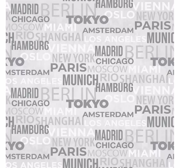 Papel tapiz letras nombre de las ciudades - TenVinilo
