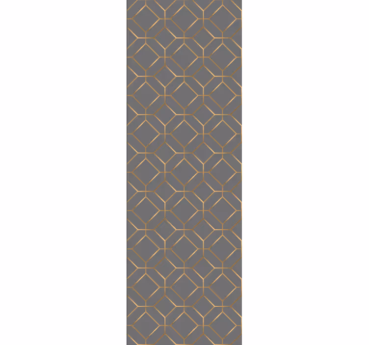 Papel pintado geométrico patrón dorado hexagonal - TenVinilo