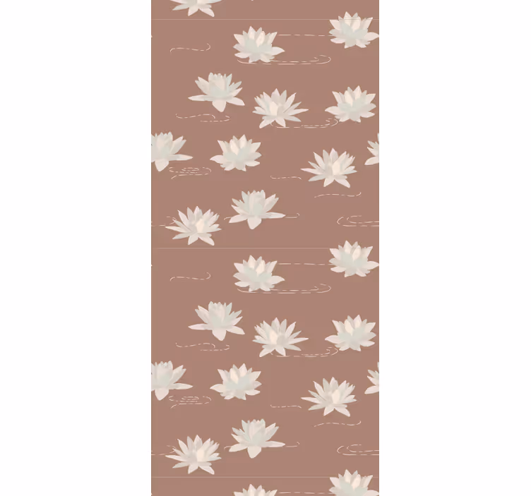 Papel tapiz flores diseño de flores de loto - TenVinilo