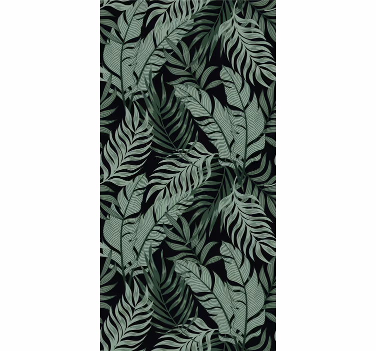 Papel tapiz selva fondo negro frondoso tropical - TenVinilo