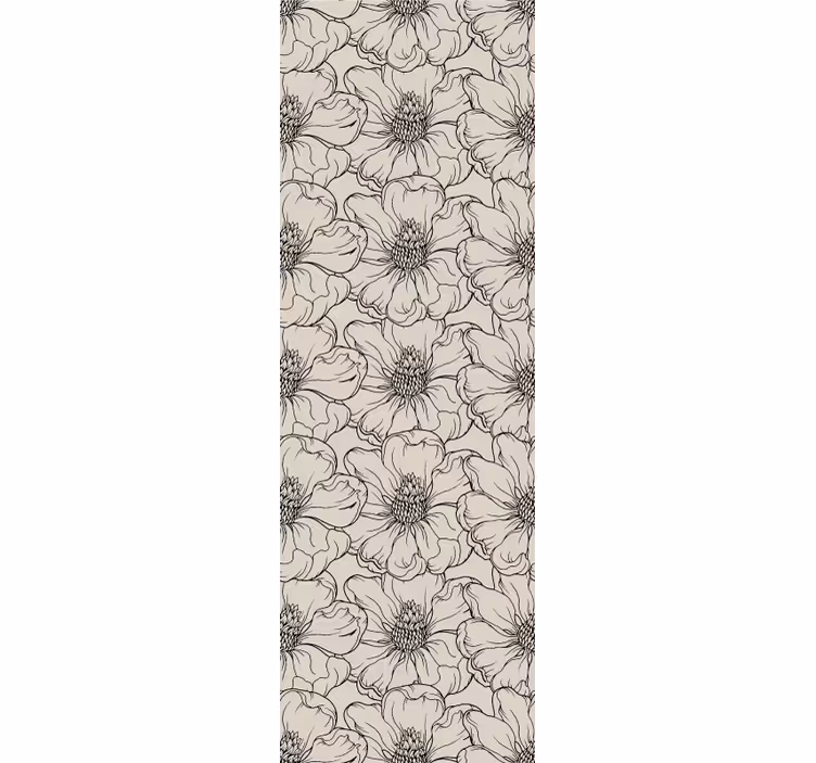 Papel tapiz para sala elegante patrón de flores - TenVinilo