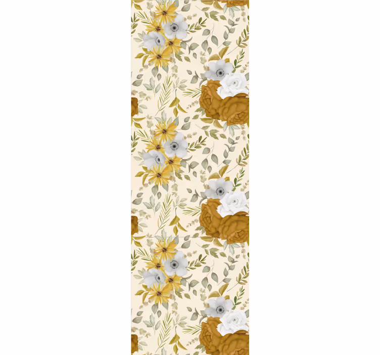 Papel tapiz flores en nidos de flores - TenVinilo