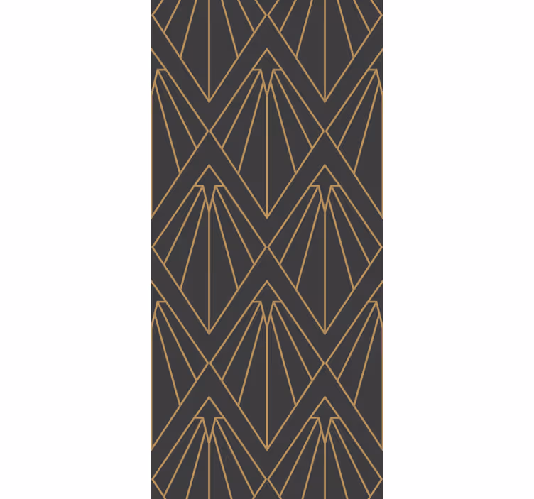 Papel tapiz geométrico abanico dorado decorativo - TenVinilo