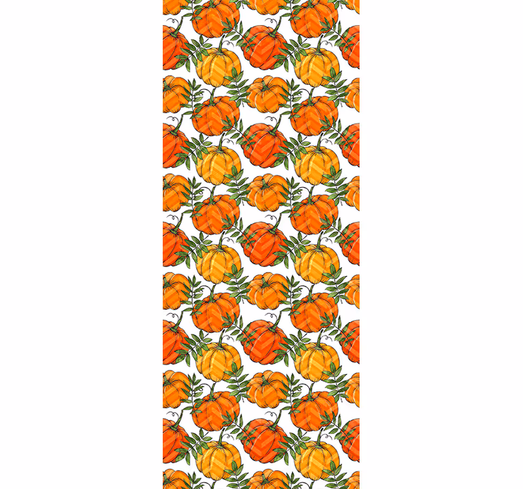 Papel tapiz Halloween flores de calabaza - TenVinilo