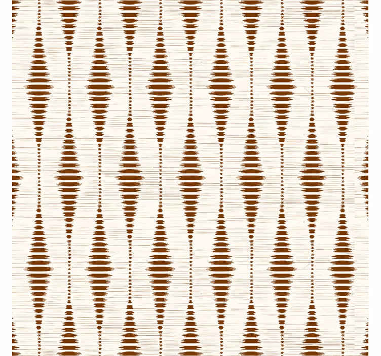 Papel pintado geométrico rabaul ikat marrón chocolate - TenVinilo