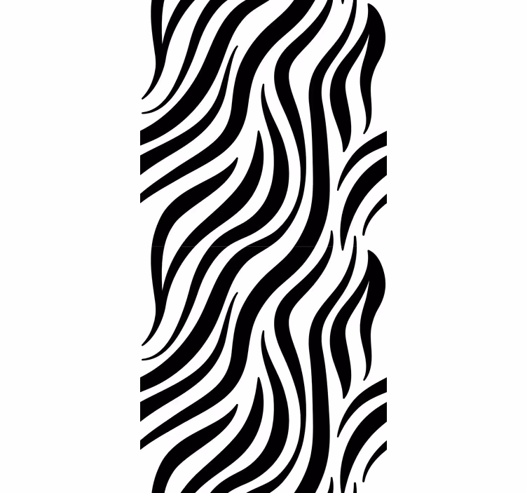 Papel tapiz geométrico rayas de cebra blanco y negro - TenVinilo