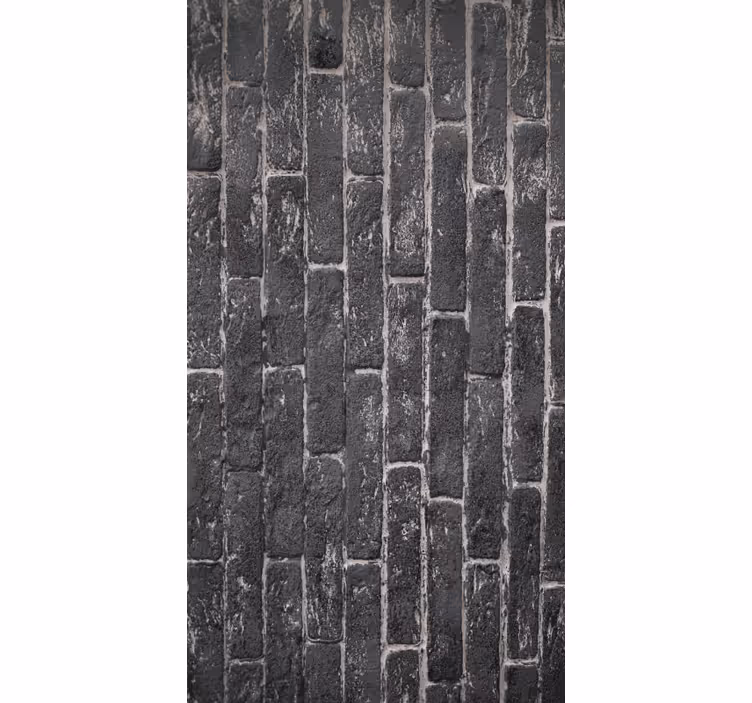 Papel tapiz ornamental pared gris de ladrillos - TenVinilo