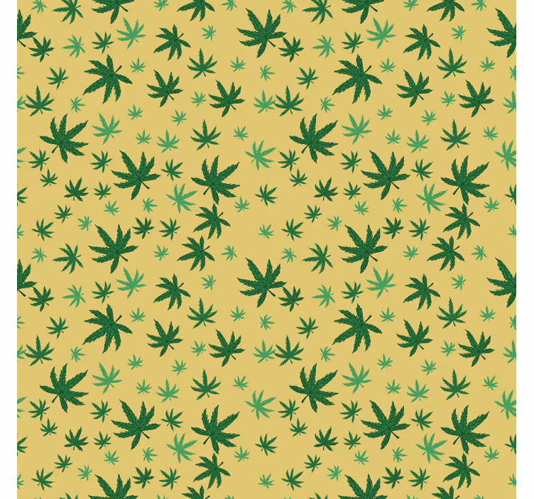 Papel tapiz para recámara patrón de cannabis sin juntas - TenVinilo