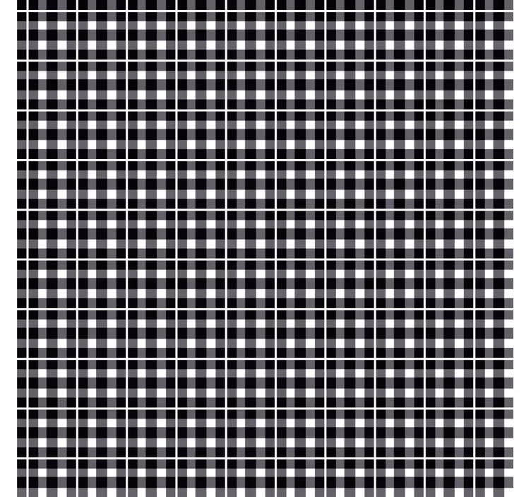 Papel tapiz ornamental de cuadro vichy blanco y negro - TenVinilo