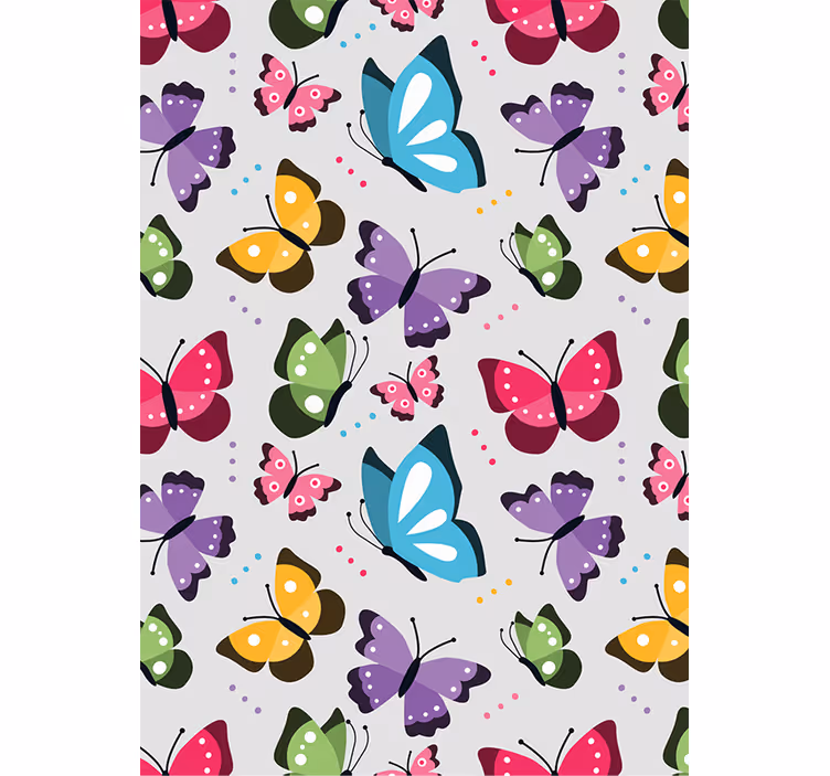 Papel tapiz animales mariposas voladoras coloridas - TenVinilo