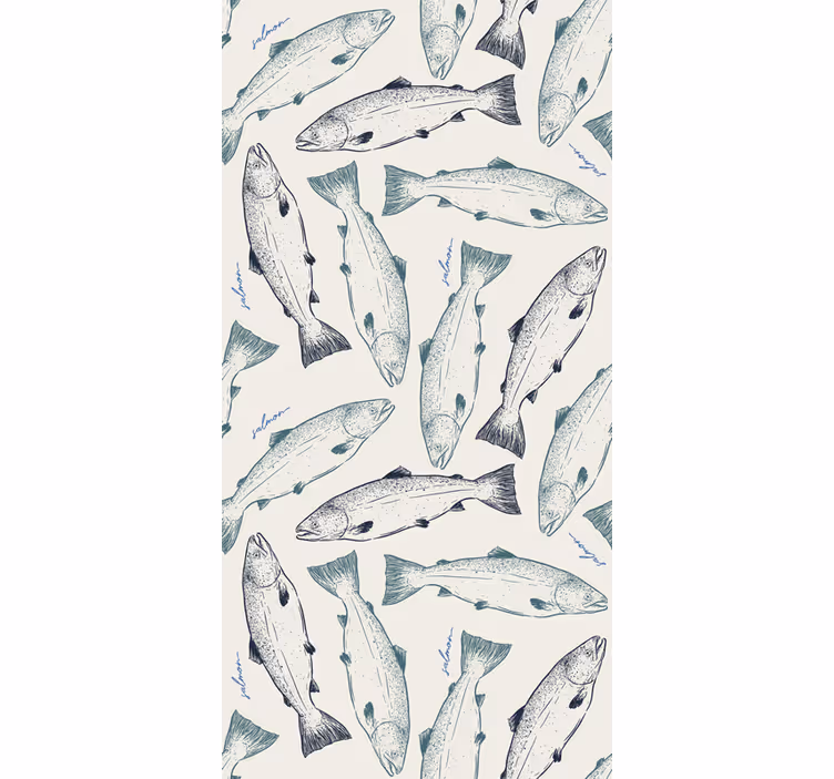 Papel tapiz animales salmón - TenVinilo