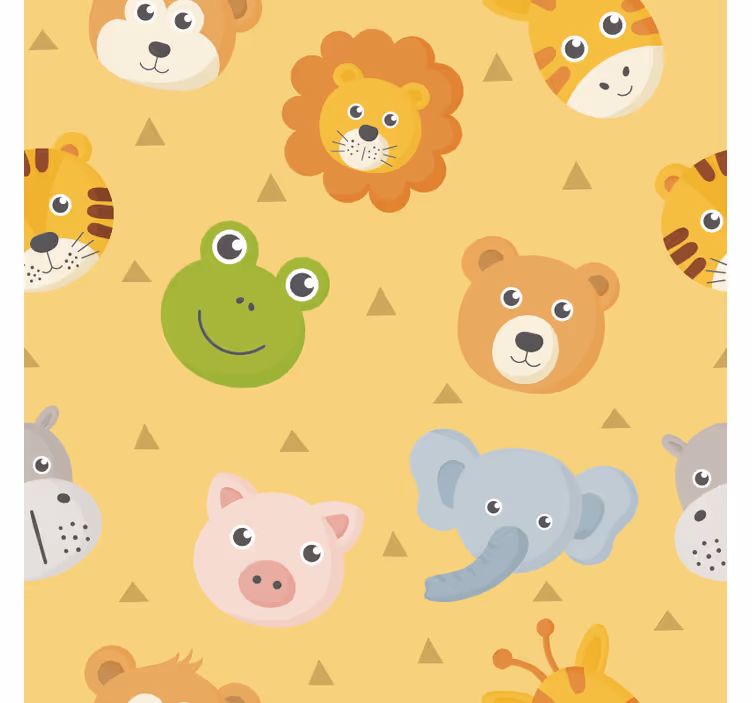 Papel tapiz animales Área de juego colorida - TenVinilo