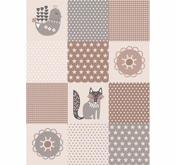 Papel tapiz animales animales y azulejos nórdicos - TenVinilo
