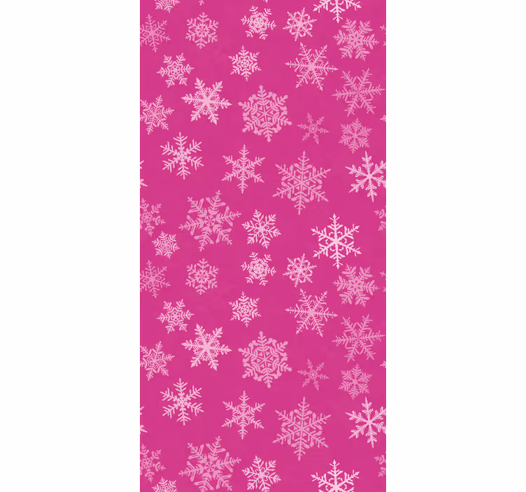 Papel tapiz para recámara patrón de copos rosa - TenVinilo