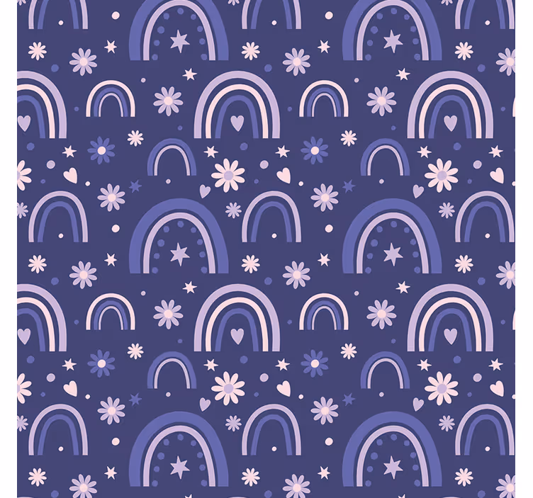 Papel tapiz para recámara arcoíris morado - TenVinilo