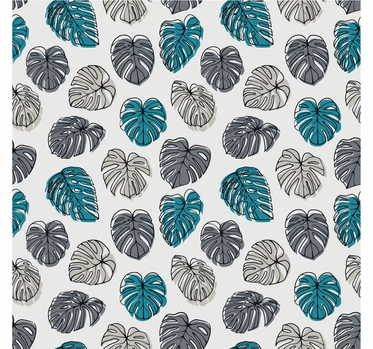 Papel tapiz para recámara patrón de hojas monstera - TenVinilo
