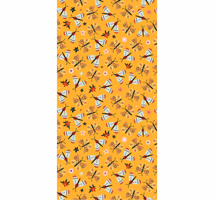 Papel tapiz animales mariposas dibujadas a mano - TenVinilo