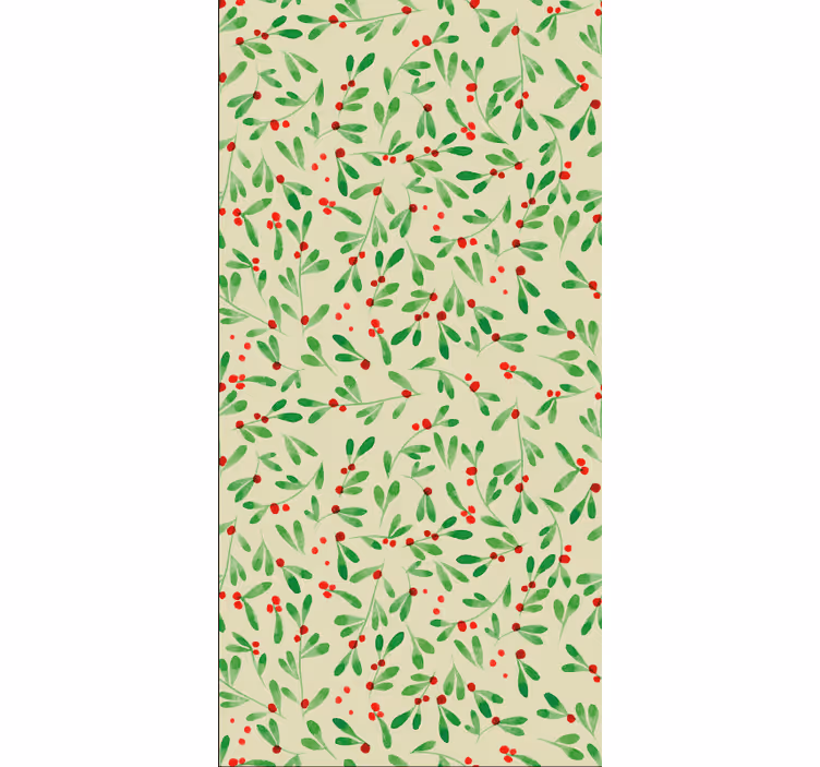 Papel tapiz navidad patrón de bayas festivas - TenVinilo