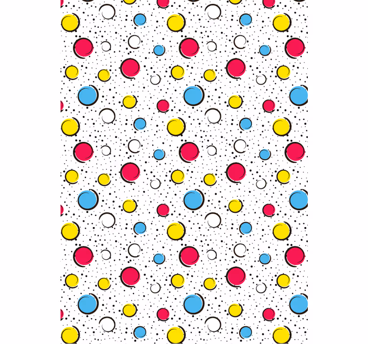 Papel tapiz pasillo puntos multicolor - TenVinilo