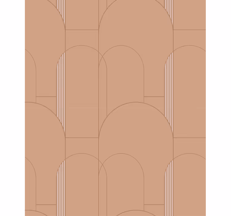 Papel tapiz comedor patrón circular terracota - TenVinilo