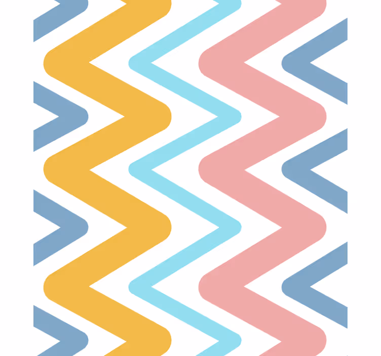 Papel tapiz geométrico zigzag vivo - TenVinilo