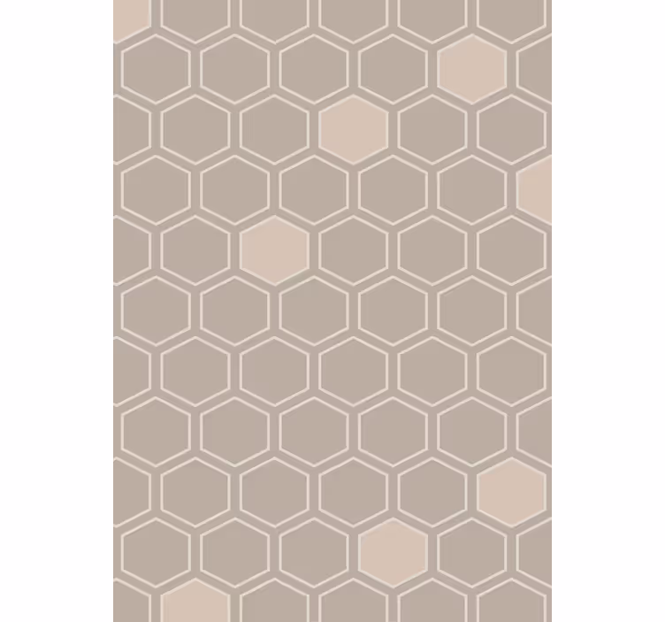 Papel tapiz geométrico motivo hexágono beige - TenVinilo
