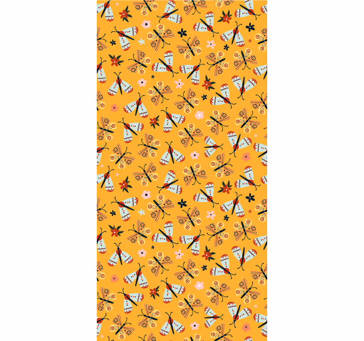 Papel tapiz infantil diseño tradicional amarillo - TenVinilo