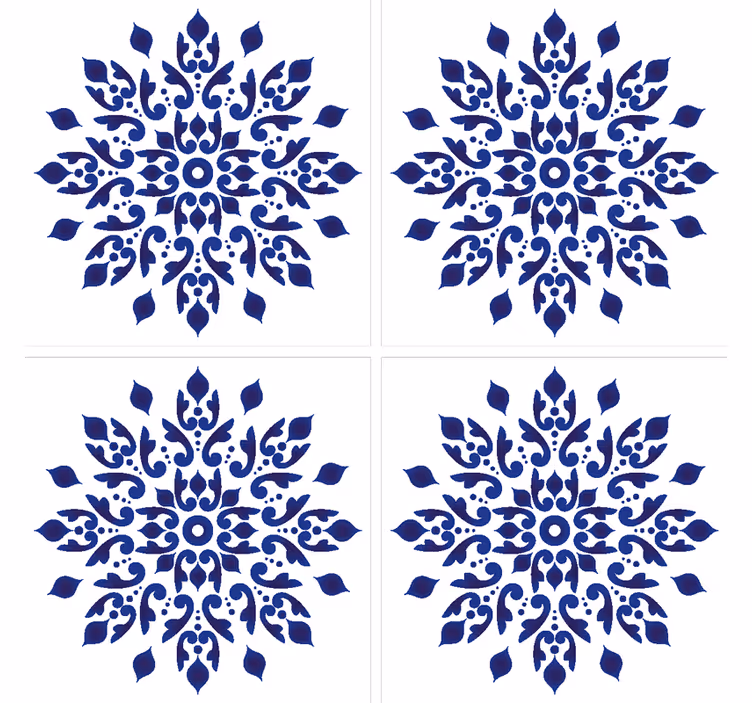 Papel tapiz azulejos baldosas clásicas redondas - TenVinilo