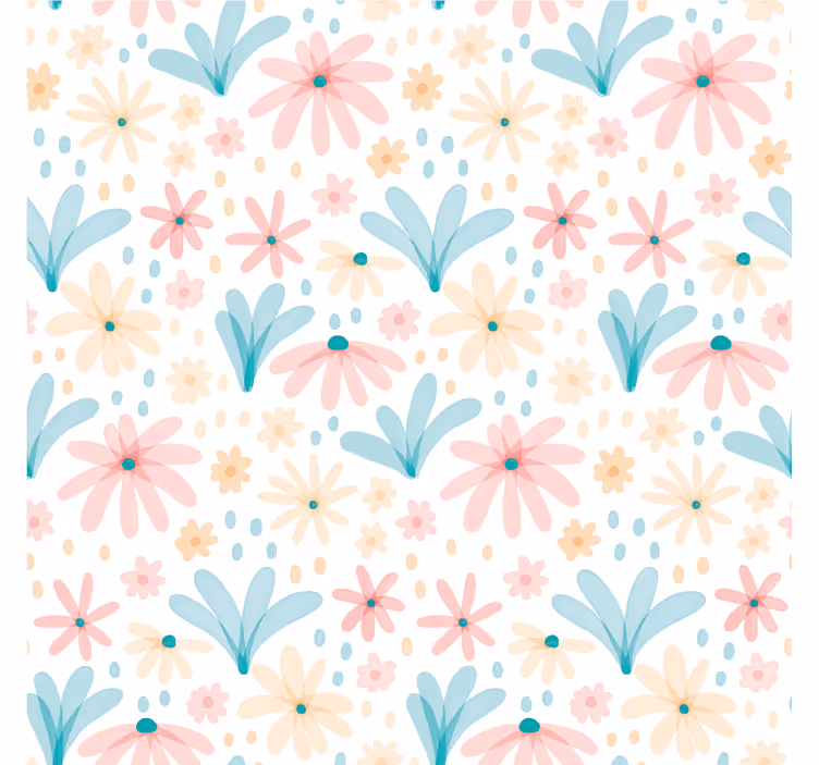 Papel tapiz flores en tonos pastel - TenVinilo