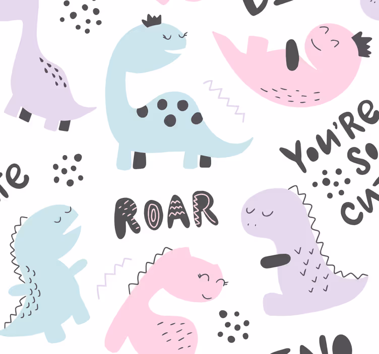 Papel tapiz dinosaurios princesa dino - TenVinilo