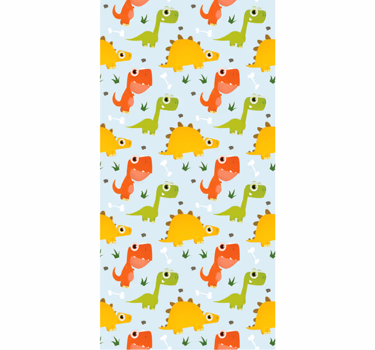 Papel tapiz dinosaurios patrón de dinosaurios pequeños - TenVinilo