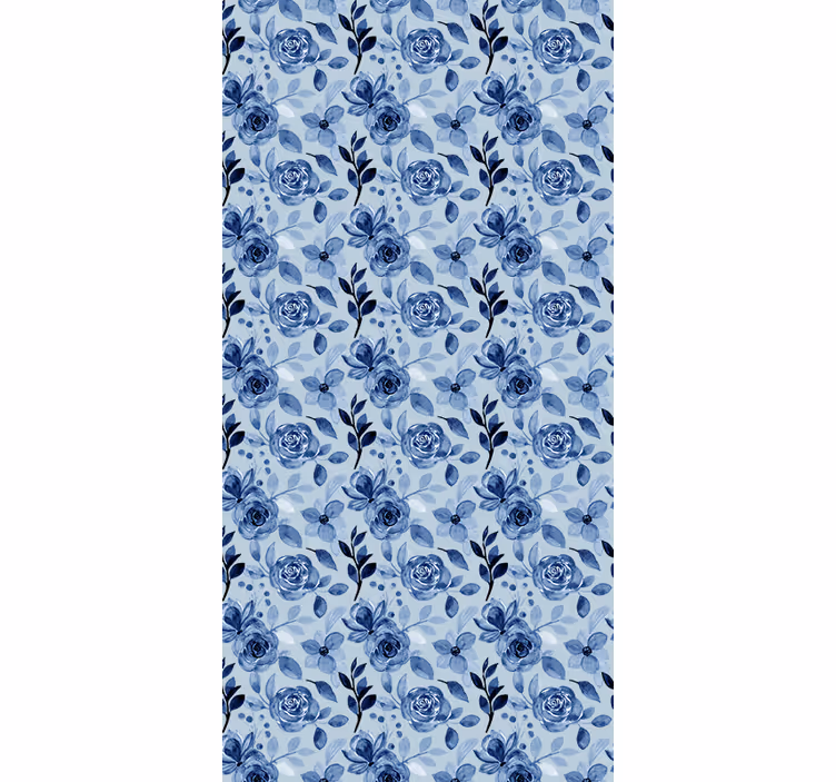 Papel tapiz oficina vintage azul antiguo sobre azul - TenVinilo