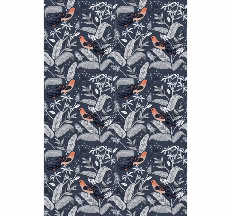 Papel tapiz oficina con pajaritos pequeños - TenVinilo