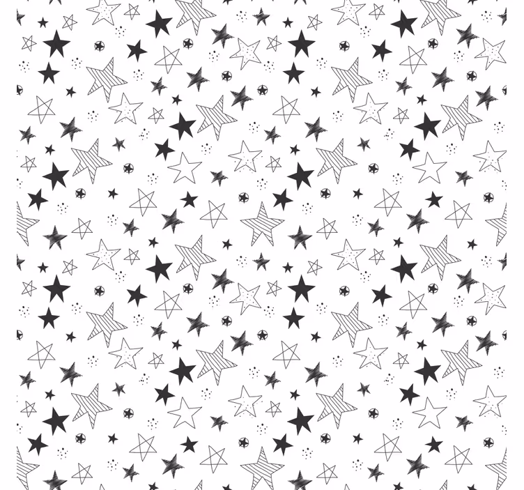 Papel tapiz moderno puntos y estrellas - TenVinilo