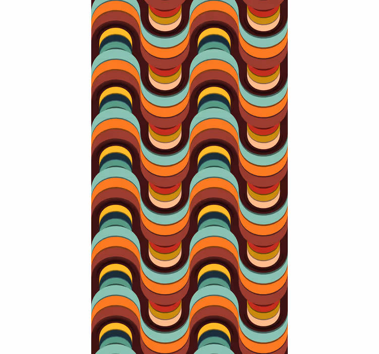 Papel tapiz moderno patrón retro colorido - TenVinilo
