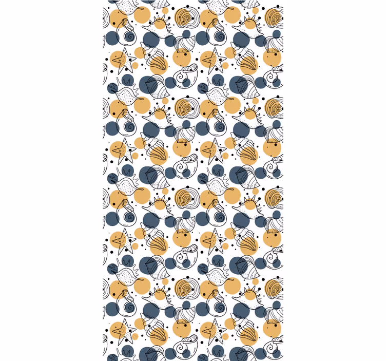 Papel tapiz moderno con patrón de conchas - TenVinilo