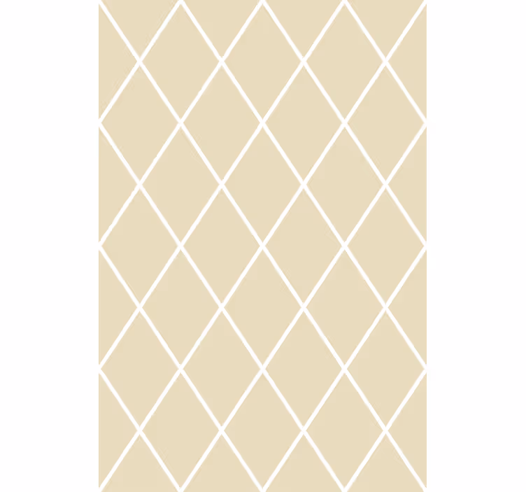 Papel tapiz moderno patrón minimalista diamante crema - TenVinilo