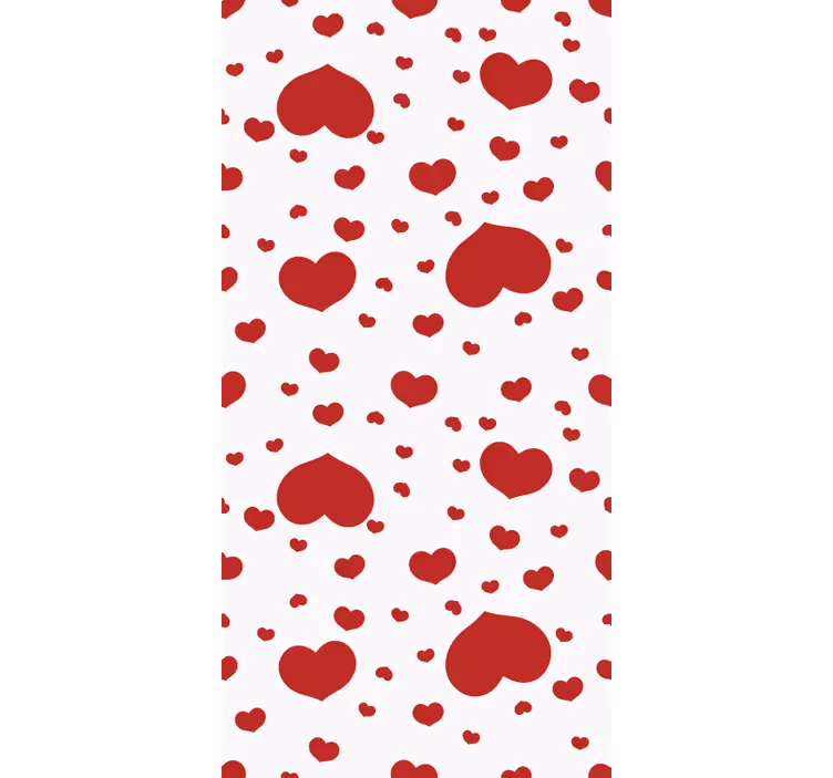 Papel tapiz moderno corazones pequeños y grandes - TenVinilo